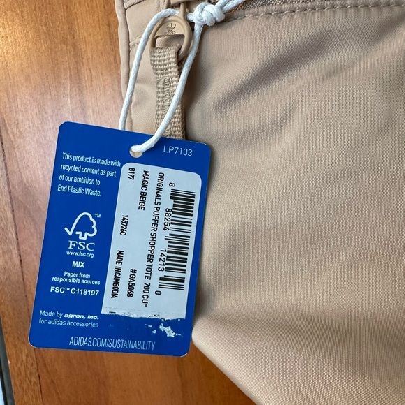 Adidas Originals Puffer Tote in Magic Beige - Picture 9 of 9